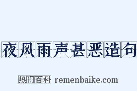 夜风雨声甚恶造句是什么意思的图片